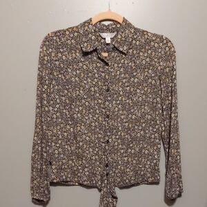 LC Lauren Conrad Multicolor Floral Shirt